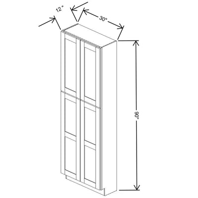 Fabuwood Allure Galaxy Dove 30" W X 90" H X 12" D Tall Pantry Cabinet - NO FINISH - image 1