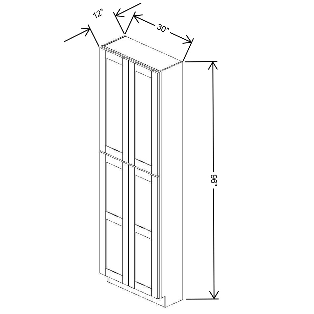 Fabuwood Allure Onyx Horizon 30" W X 96" H X 12" D Tall Pantry Cabinet - NO FINISH - image 1