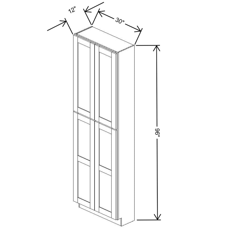 Fabuwood Allure Galaxy Cobblestone 30" W X 96" H X 12" D Tall Pantry Cabinet - LEFT SIDE (L) - image 1