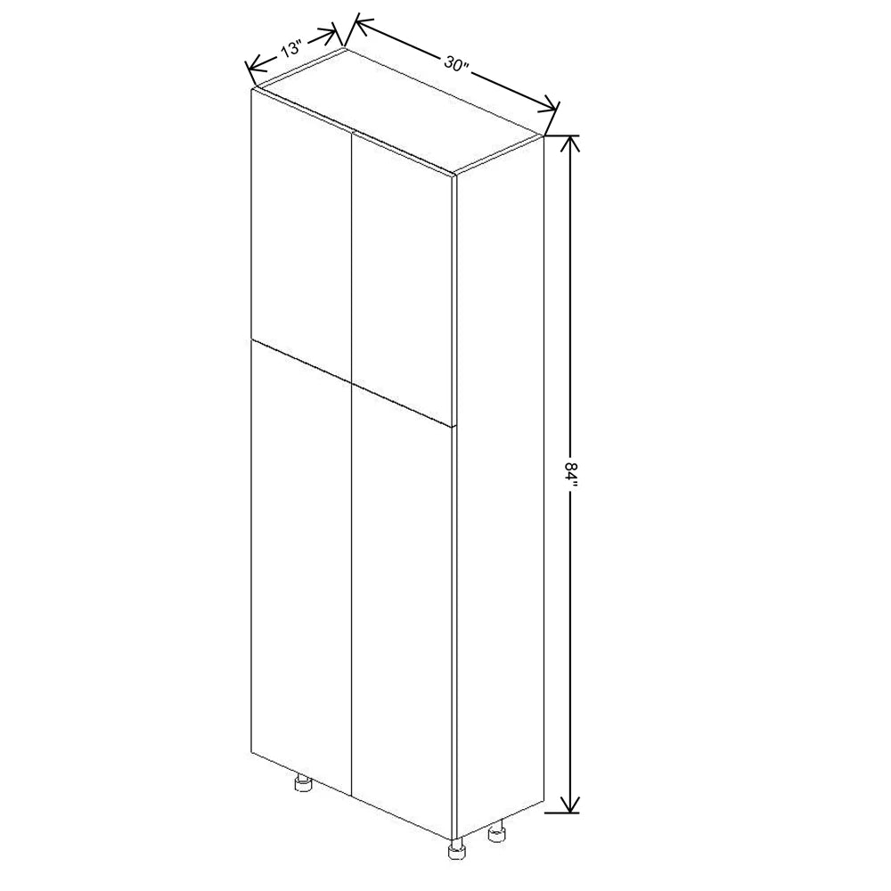 Fabuwood Illume Catalina Bianco Matte 30" W x 84" H x 13" D Double Door Pantry Cabinet - image 1