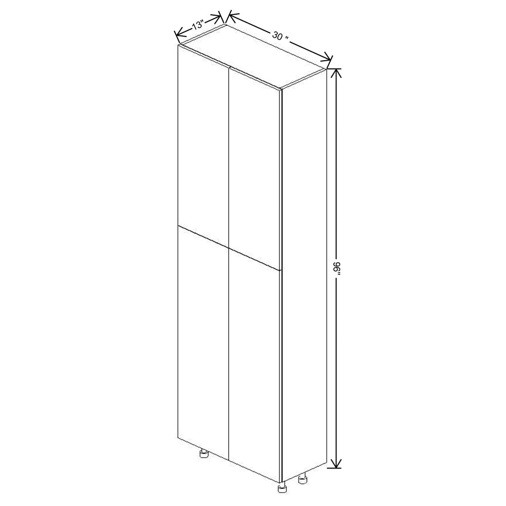 Fabuwood Illume Tuscany Muratti 4 30" W x 96" H x 13" D Double Door Pantry Cabinet