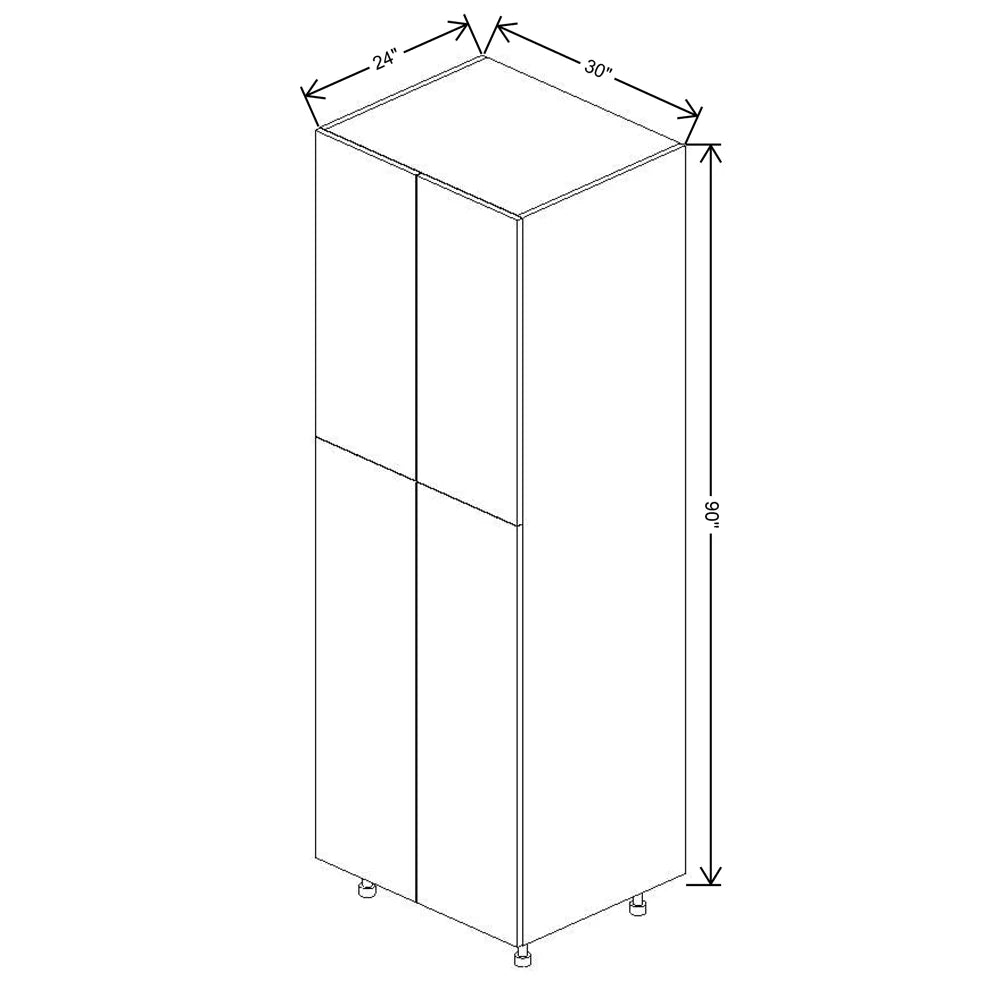 Fabuwood Illume Catalina Bianco Matte 30" W x 90" H x 24" D Double Door Pantry Cabinet - image 1