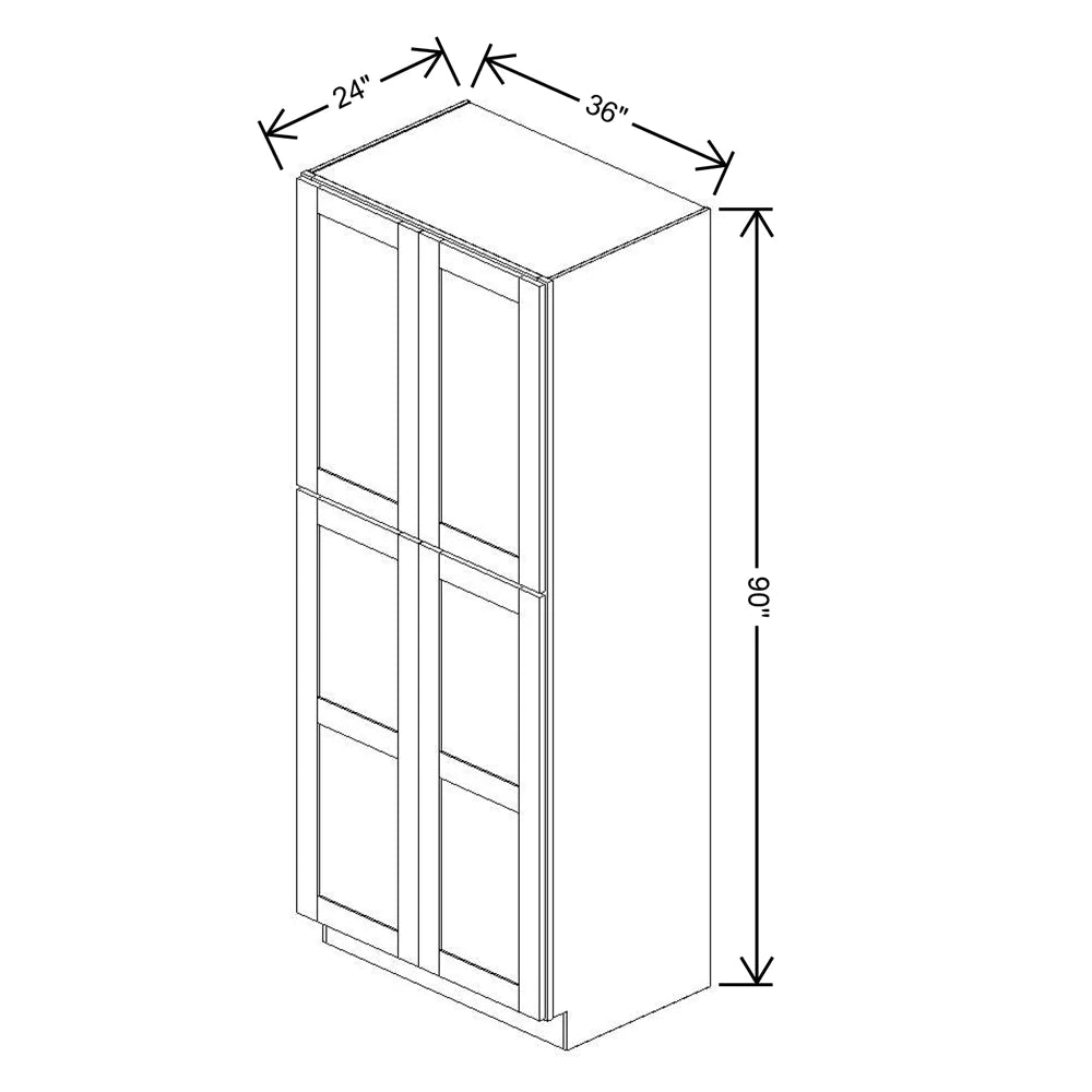 Fabuwood Allure Galaxy Dove 36" W X 90" H X 24" D Tall Pantry Cabinet - BOTH SIDE (BS)