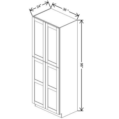 Fabuwood Allure Galaxy Mocha 36" W X 96" H X 24" D Tall Pantry Cabinet - LEFT SIDE (LS) - image 1