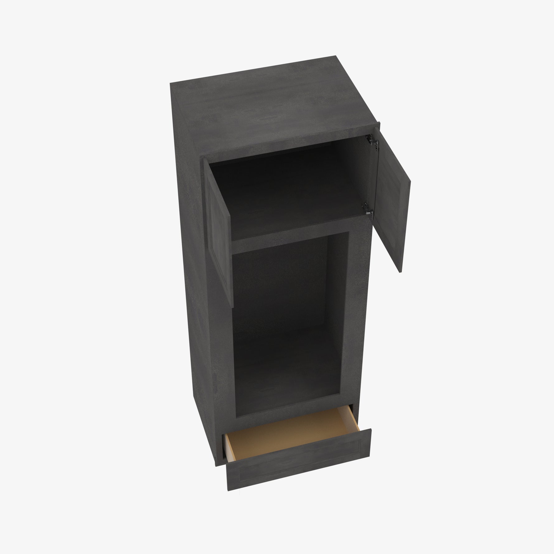 AA-OM3396B Double Door 33 Inch Tall Double Oven / Oven Microwave Cabinet | Blaze Black Shaker - image 1