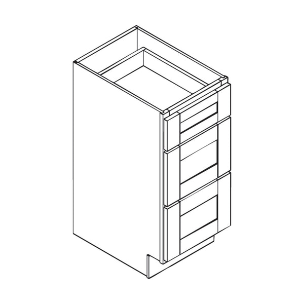 Grey Shaker Vanity Drawer Pack 18" - 3 Drawers