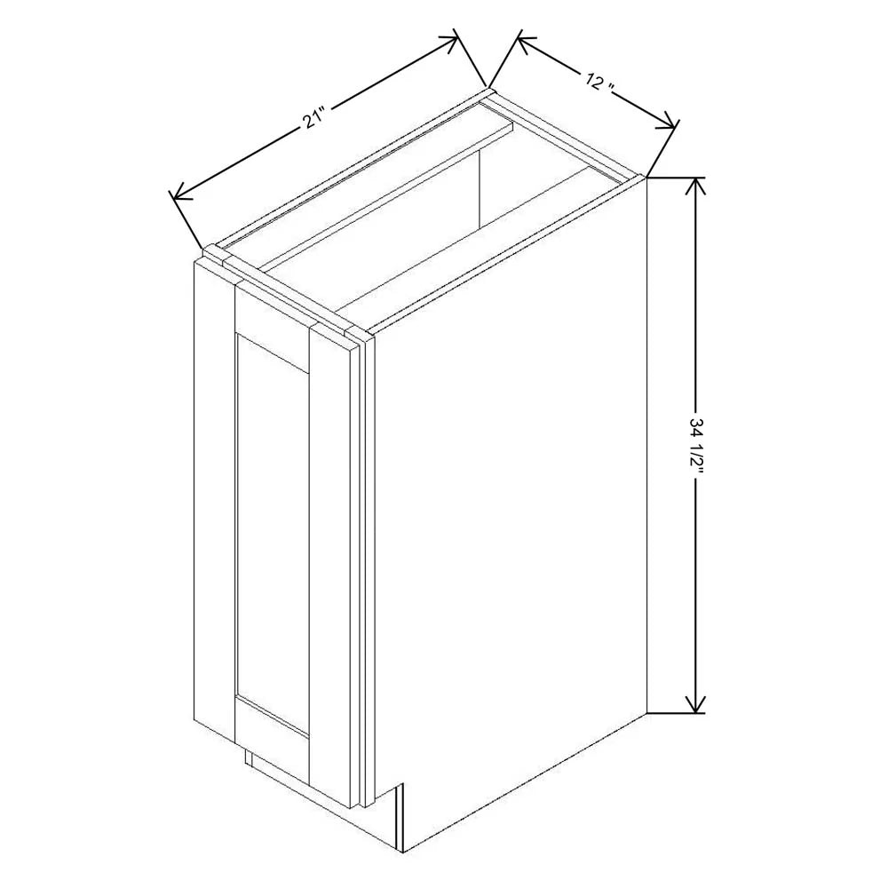 Fabuwood Allure Galaxy Frost 12" W X 34 1/2" H X 21" D Full Height Single Door Cabinet - NO FINISH