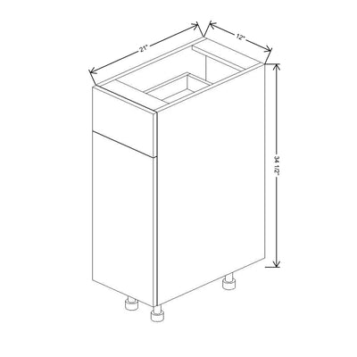 Fabuwood Illume Catalina Bianco Matte 12" W x 34 1/2" H x 21" D Single Door Vanity Base Cabinet - image 1