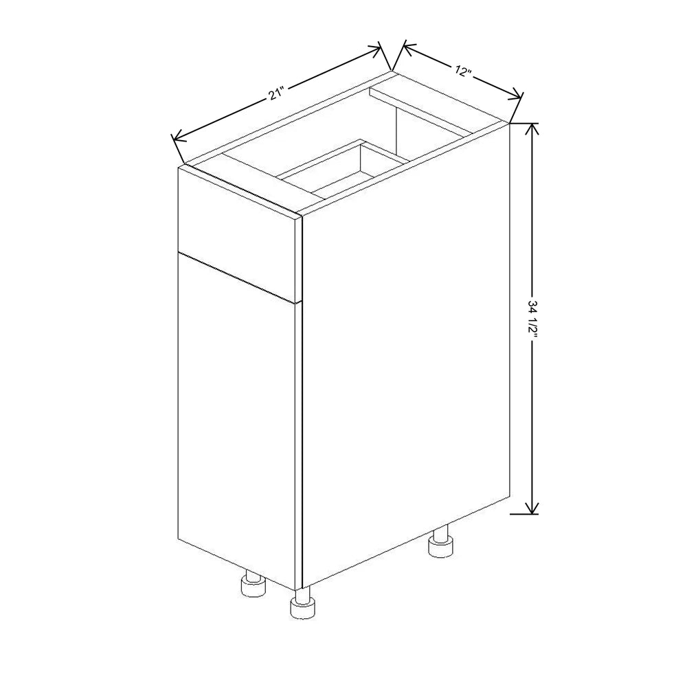 Fabuwood Illume Tuscany Nocce 3 12" W x 34 1/2" H x 21" D Single Door Vanity Base Cabinet - image 1
