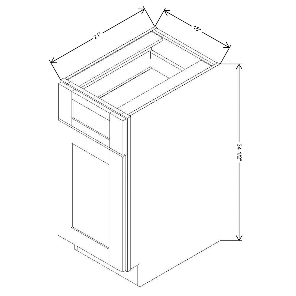 Fabuwood Allure Galaxy Dove 15" W X 34 1/2" H X 21" D Vanity Base Cabinet - BOTH SIDE (BS) - image 1