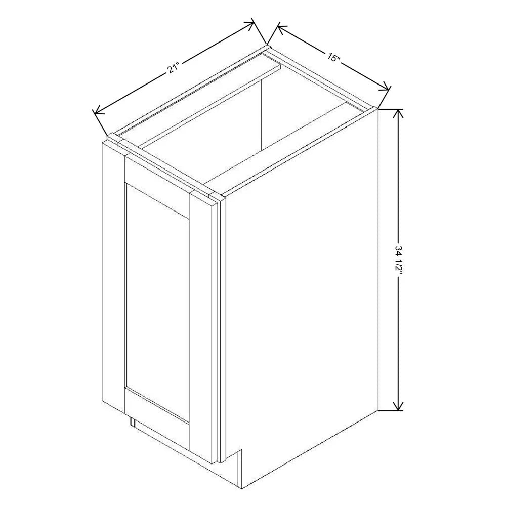 Fabuwood Allure Galaxy Timber 15" W X 34 1/2" H X 21" D Full Height Single Door Cabinet - RIGHT SIDE (R)