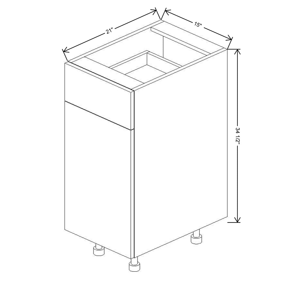 Fabuwood Illume Tuscany Nocce 3 15" W x 34 1/2" H x 21" D Single Door Vanity Base Cabinet - image 1