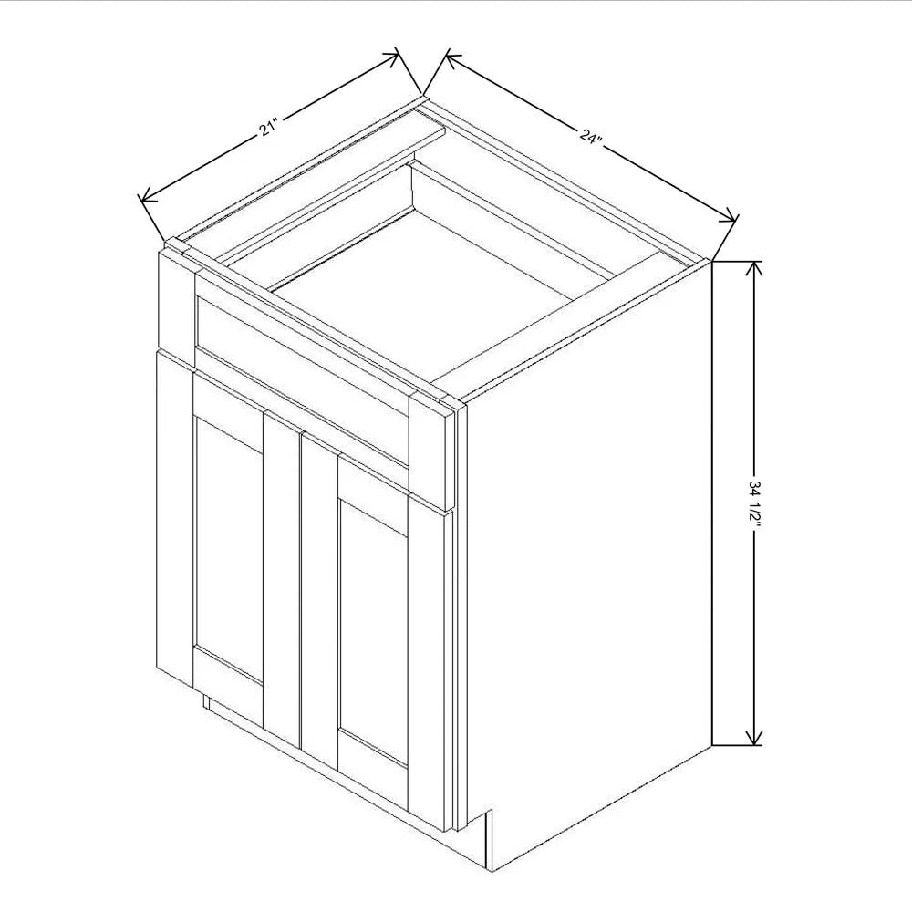 Fabuwood Allure Galaxy Frost 24" W X 34 1/2" H X 21" D Vanity Base Cabinet - LEFT SIDE (L) - image 1
