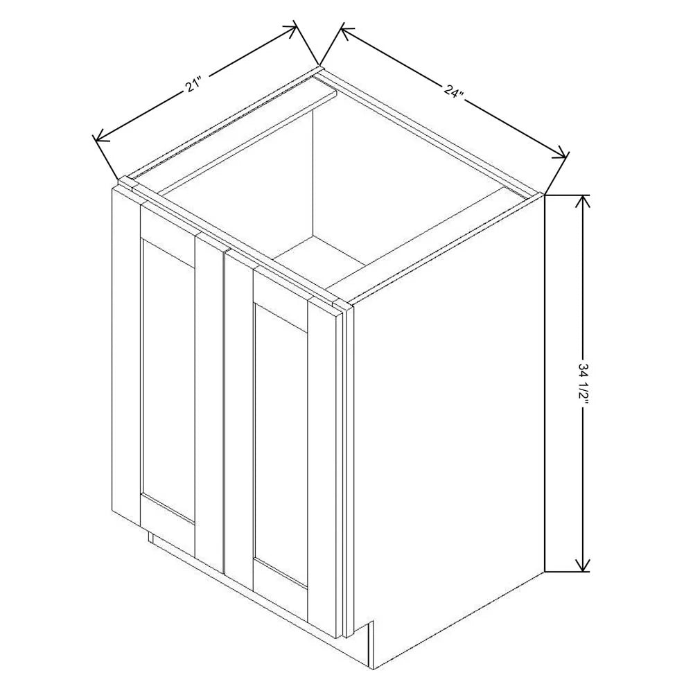 Fabuwood Allure Galaxy Dove 24" W X 34 1/2" H X 21" D Full Height Single Door Cabinet - RIGHT SIDE (R)