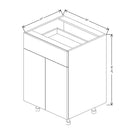 Fabuwood Illume Catalina Grigio Gloss 24" W X 34 1/2" H X 21" D Double Door Vanity Base Cabinet - image 1