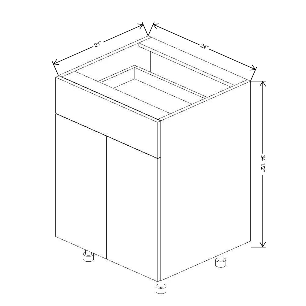 Fabuwood Illume Catalina Muratti 4 24" W x 34 1/2" H x 21" D Double Door Vanity Base Cabinet