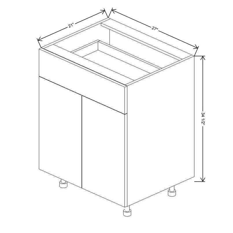 Fabuwood Illume Catalina Carbone Matte 27" W x 34 1/2" H x 21" D Double Door Vanity Base Cabinet - image 1