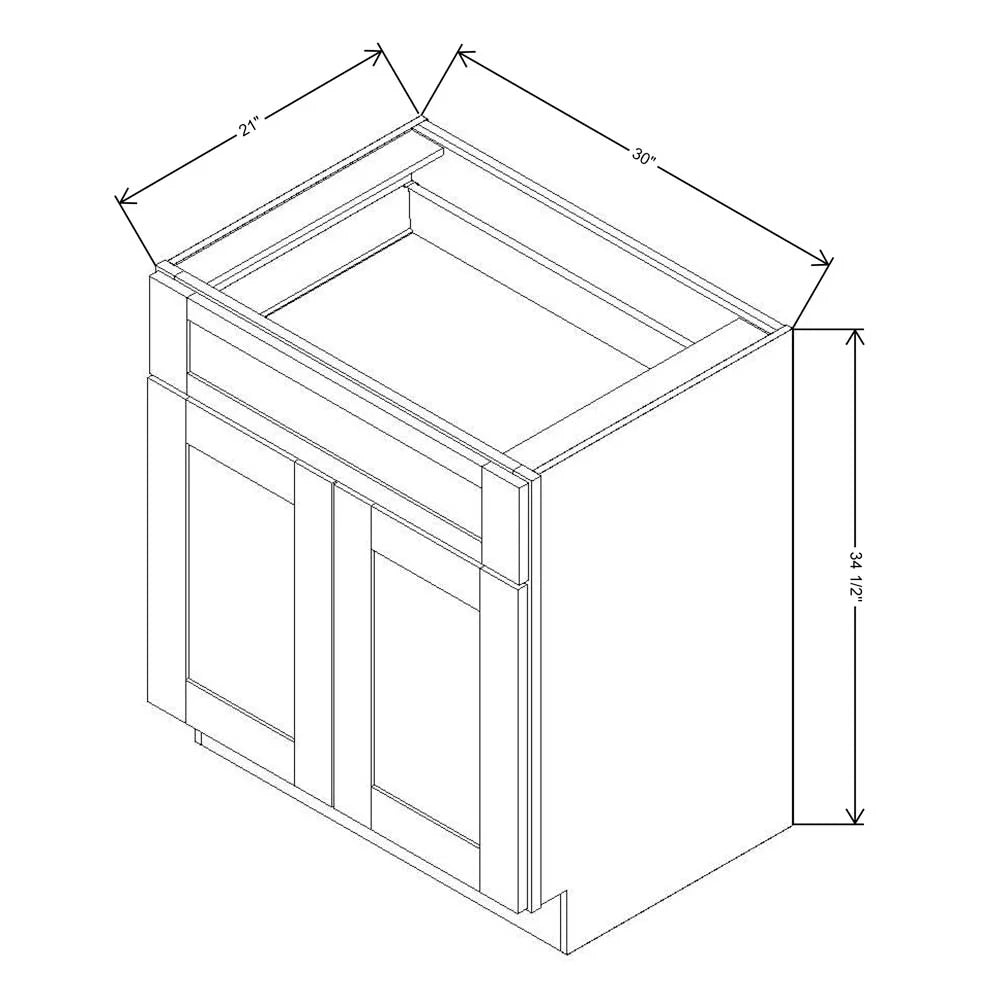 Fabuwood Allure Galaxy Dove 30" W X 34 1/2" H X 21" D Vanity Base Cabinet - RIGHT SIDE (R) - image 1