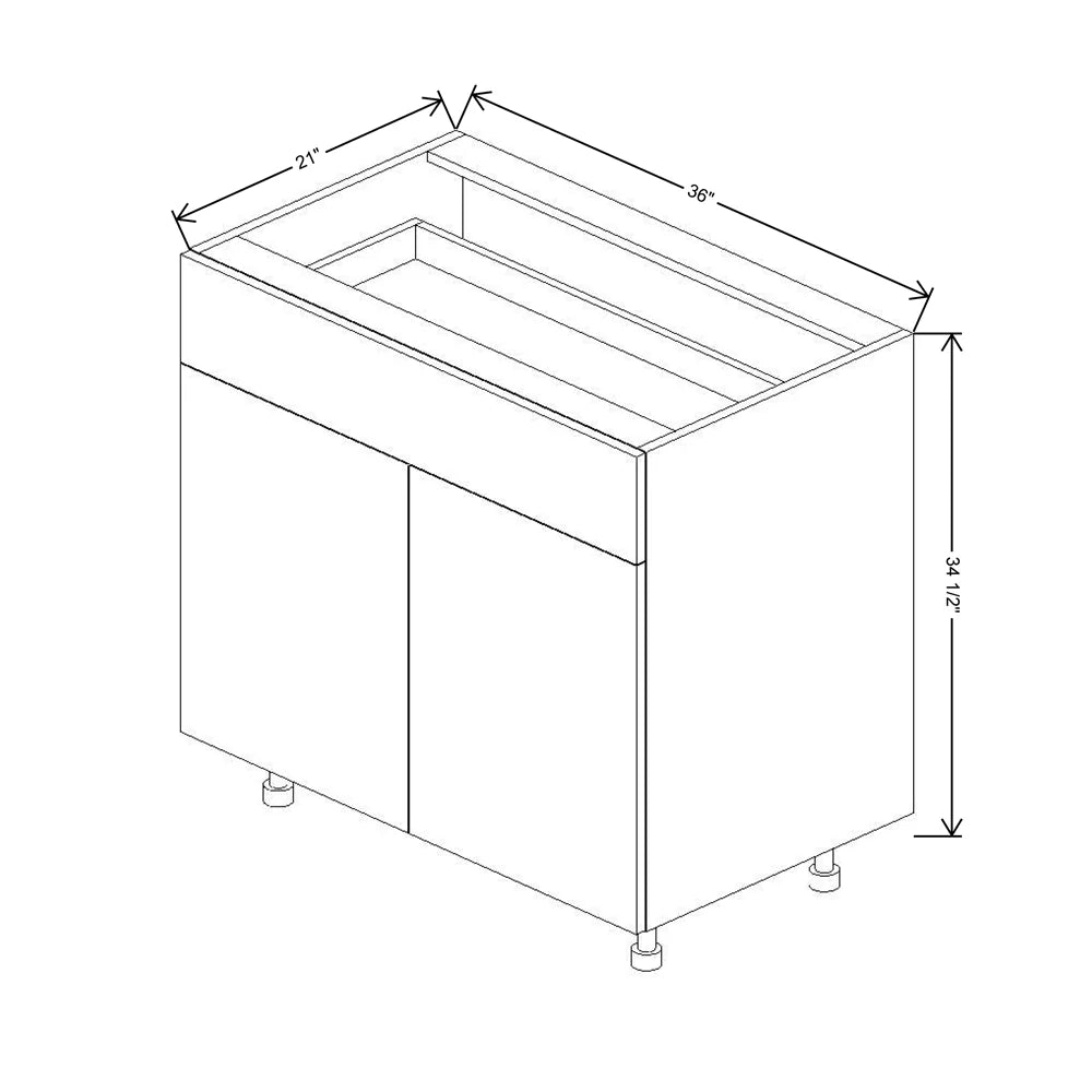 Fabuwood Illume Tuscany Nocce 3 36" W x 34 1/2" H x 21" D Double Door Vanity Base Cabinet
