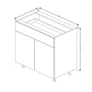 Fabuwood Illume Catalina Olmo 3 36" W x 34 1/2" H x 21" D Double Door Vanity Base Cabinet - image 1