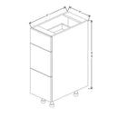 Fabuwood Illume Tuscany Muratti 1 12" W x 34 1/2" H x 21" D 3 Drawer Vanity Base Cabinet - image 1