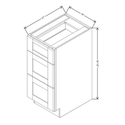 Fabuwood Quest Metro Java 15" W X 34 1/2" H X 21" D Vanity Drawer Base Cabinet - RIGHT SIDE (R) - image 1