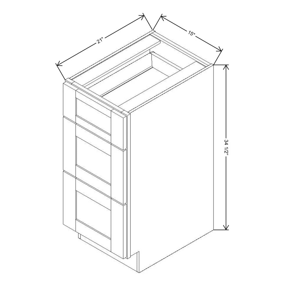 Fabuwood Quest Metro Java 15" W X 34 1/2" H X 21" D Vanity Drawer Base Cabinet - NO FINISH