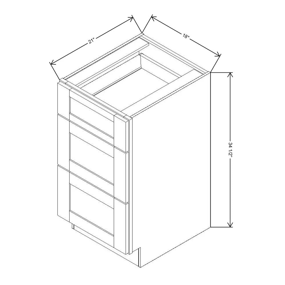 Fabuwood Allure Galaxy Timber 18" W X 34 1/2" H X 21" D Vanity Drawer Base Cabinet - LEFT SIDE (L) - image 1
