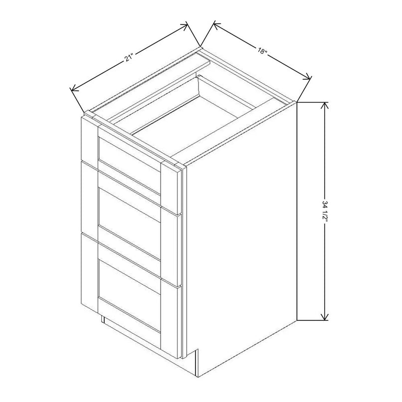 Fabuwood Allure Galaxy Horizon 18" W X 34 1/2" H X 21" D Vanity Drawer Base Cabinet - LEFT SIDE (L) - image 1