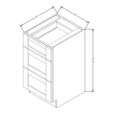Fabuwood Allure Galaxy Cobblestone 18" W X 34 1/2" H X 21" D Vanity Drawer Base Cabinet - BOTH SIDE (BS) - image 1