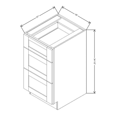 Fabuwood Allure Galaxy Mocha 18" W X 34 1/2" H X 21" D Vanity Drawer Base Cabinet - LEFT SIDE (LS) - image 1