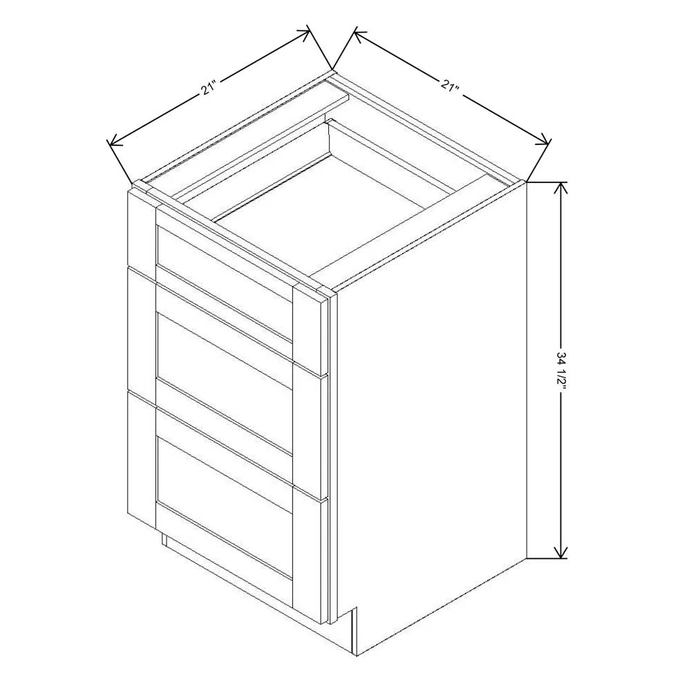 Fabuwood Allure Galaxy Horizon 21" W X 34 1/2" H X 21" D Vanity Drawer Base Cabinet - NO FINISH