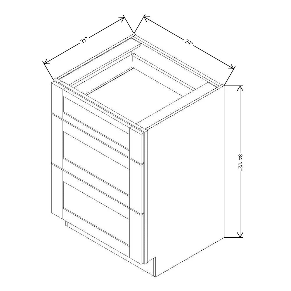 Fabuwood Allure Galaxy Dove 24" W X 34 1/2" H X 21" D Vanity Drawer Base Cabinet - LEFT SIDE (L) - image 1