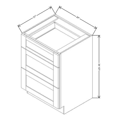 Fabuwood Allure Galaxy Dove 24" W X 34 1/2" H X 21" D Vanity Drawer Base Cabinet - NO FINISH - image 1