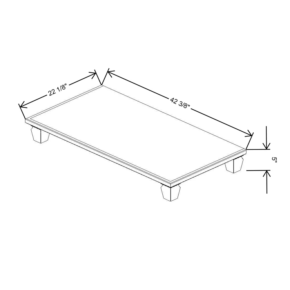 Fabuwood Allure Galaxy Nickel 42 3/8" W X 5" H X 22 1/8" D Vera Platform With Cove Feet For V42