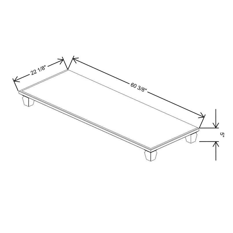 Fabuwood Allure Galaxy Nickel 60 3/8" W X 5" H X 22 1/8" D Vera Platform With Cove Feet For V60 - image 1