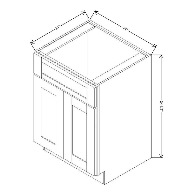 Fabuwood Quest Metro Frost 24" W X 34 1/2" H X 21" D Vanity Sink Base Cabinet - LEFT SIDE (L) - image 1