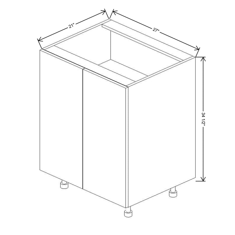 Fabuwood Illume Catalina Carbone Matte 27" W x 34 1/2" H x 21" D Full Height Double Door Vanity Sink Base Cabinet - image 1
