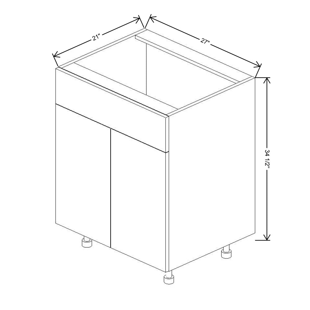 Fabuwood Illume Catalina Bianco Gloss 27" W X 34 1/2" H X 21" D Double Door Vanity Sink Base Cabinet - image 1