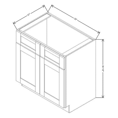 Fabuwood Allure Nexus Frost 33" W X 34 1/2" H X 21" D Vanity Sink Base Cabinet - BOTH SIDE (BS) - image 1