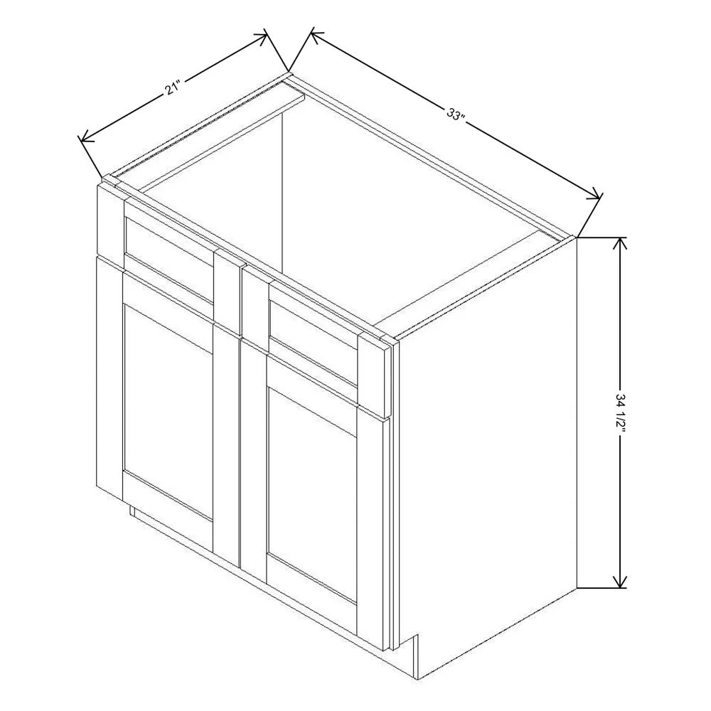 Fabuwood Allure Galaxy Nickel 33" W X 34 1/2" H X 21" D Vanity Sink Base Cabinet - LEFT SIDE (L)
