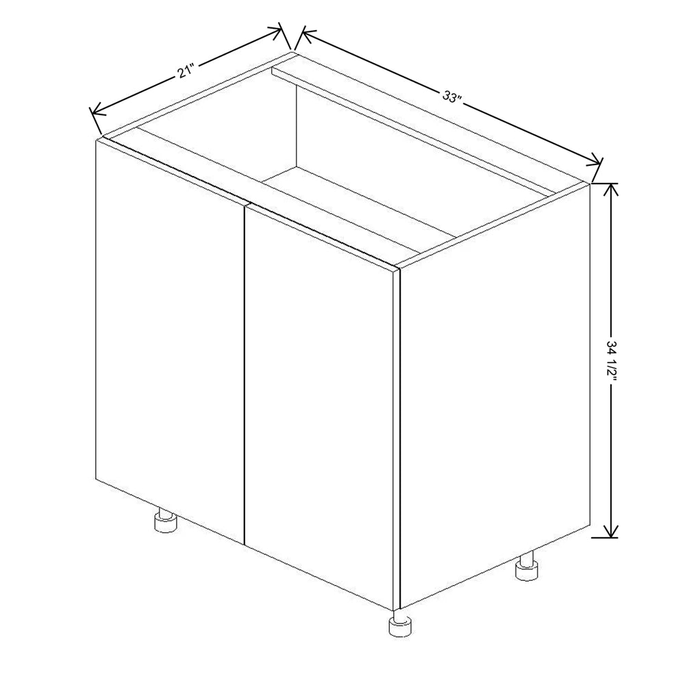 Fabuwood Illume Catalina Muratti 4 33" W x 34 1/2" H x 21" D Full Height Double Door Vanity Sink Base Cabinet