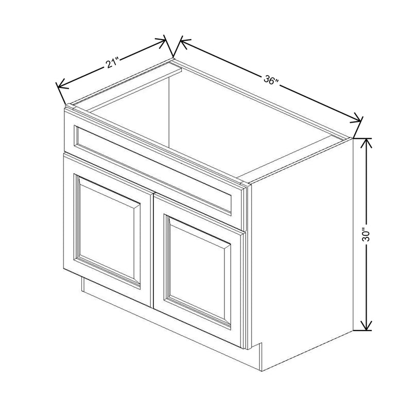 Fabuwood Value Premium Hallmark Frost 36" W X 30" H X 21" D Vanity Sink Base - Both Side(BS) - image 1