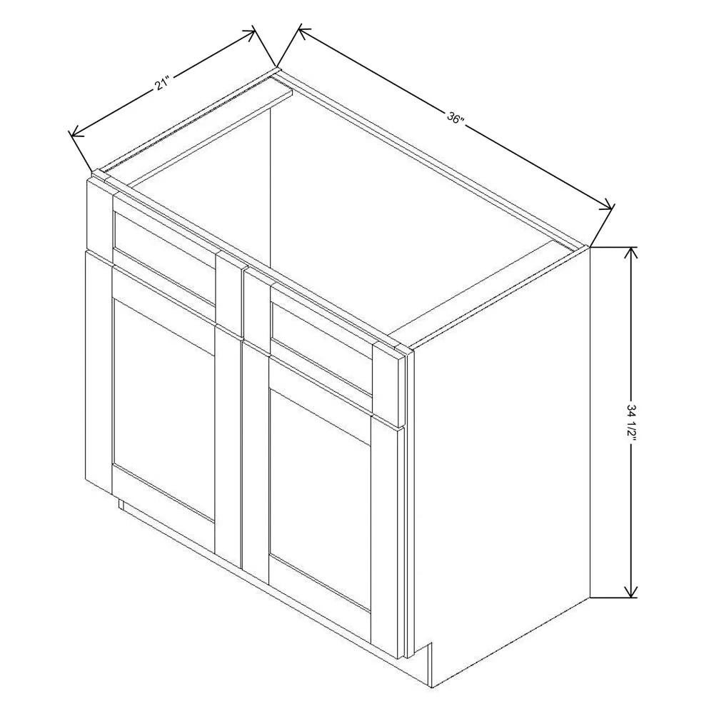 Fabuwood Allure Galaxy Dove 36" W X 34 1/2" H X 21" D Vanity Sink Base Cabinet - BOTH SIDE (BS)
