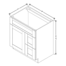 Fabuwood Allure Galaxy Mocha 30" W X 34 1/2" H X 21" D Vanity Combo Single Sink w/ 1 Door And 2 Drawers Right Cabinet - BOTH SIDE (BS) - image 1