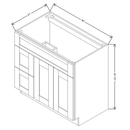 Fabuwood Allure Galaxy Mocha 36" W X 34 1/2" H X 21" D Vanity Combo Single Sink w/ 1 Door And 2 Drawers Left Cabinet - LEFT SIDE (LS) - image 1