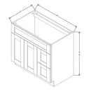 Fabuwood Value Premium Hallmark Frost 36" W X 34 1/2" H X 21" D Vanity Combo Single Sink w/ 1 Door And 2 Drawers Right Cabinet - RIGHT SIDE (R) - image 1