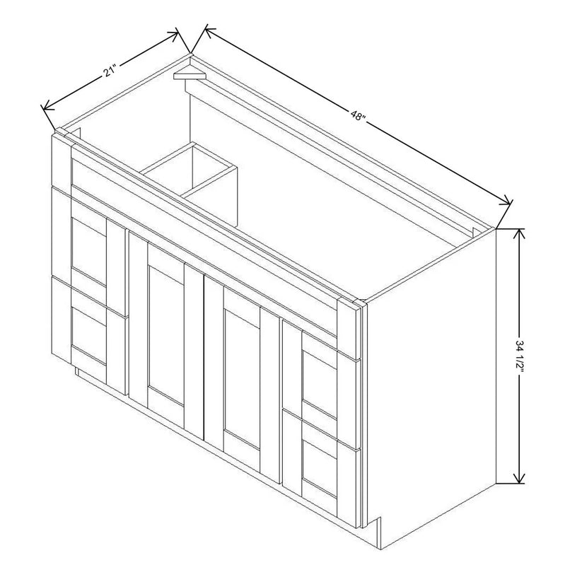 Fabuwood Allure Galaxy Timber 48" W X 34 1/2" H X 21" D Vanity Combo Single Sink w/4 Drawers Cabinet - LEFT SIDE (L) - image 1