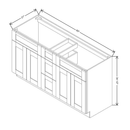 Fabuwood Allure Galaxy Mocha 60" W X 34 1/2" H X 21" D Vanity Combo Double Sink Cabinet - LEFT SIDE (LS) - image 1