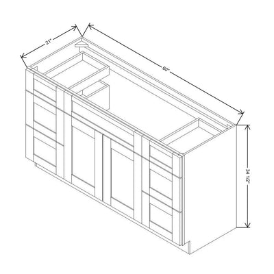 Fabuwood Allure Galaxy Timber 60" W X 34 1/2" H X 21" D Vanity Combo Single Sink Cabinet - NO FINISH - image 1